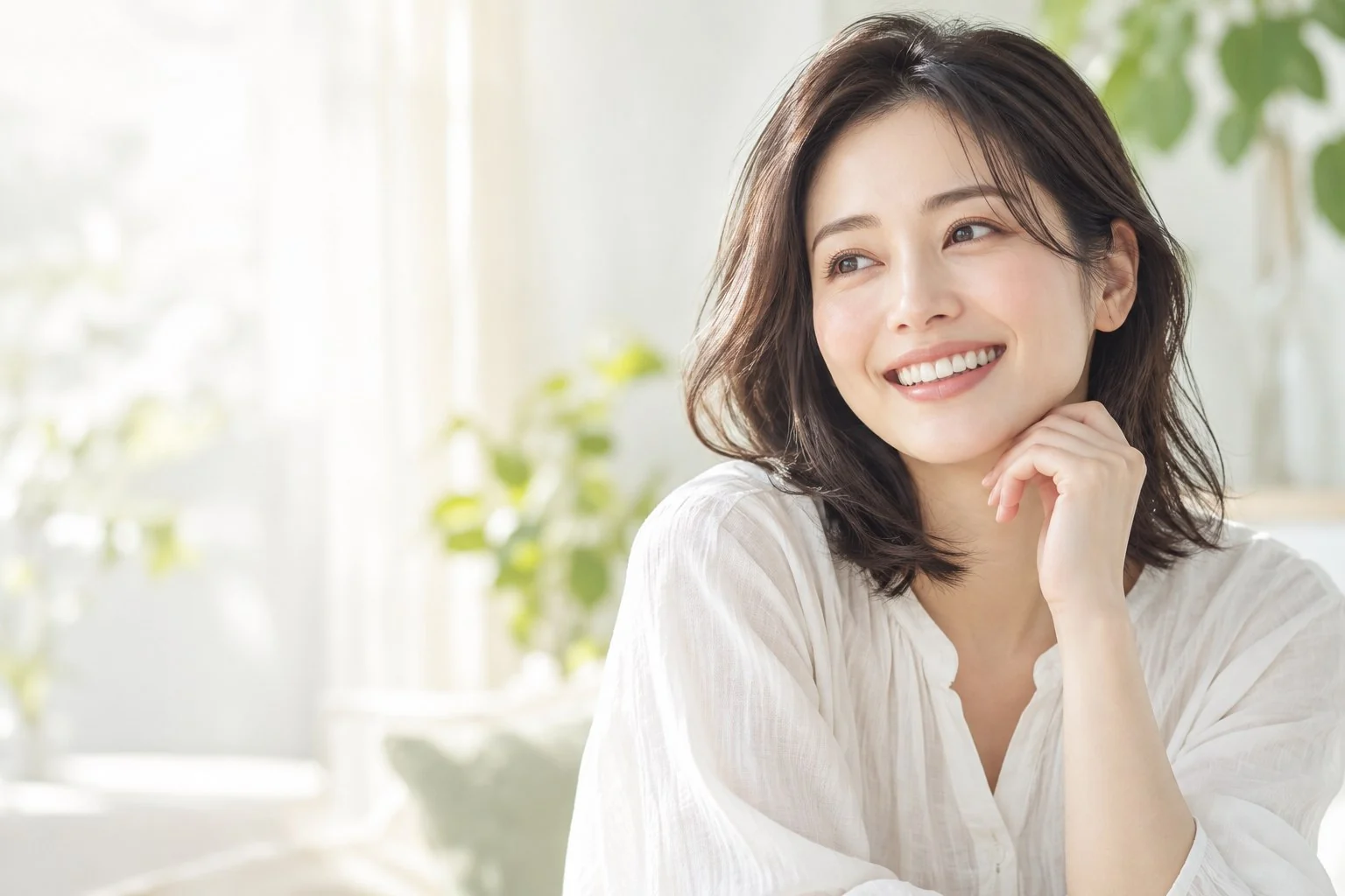 笑顔の女性